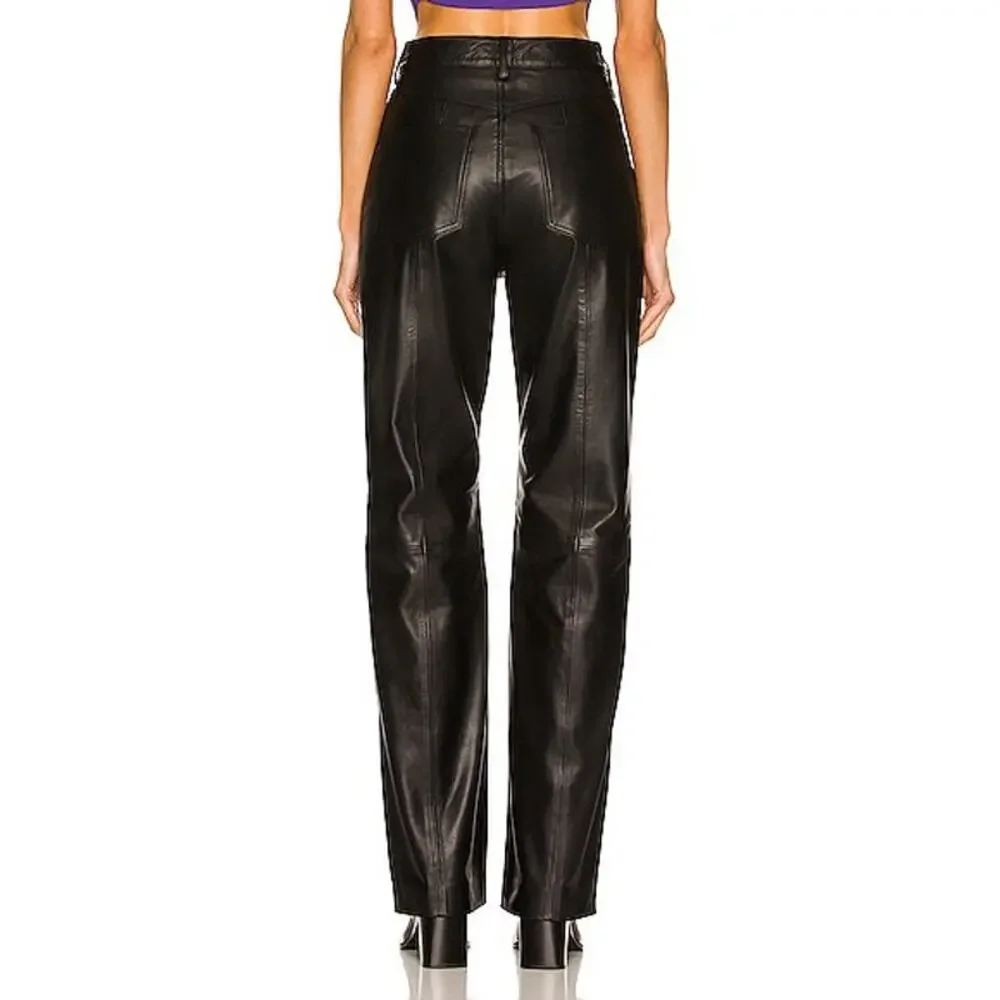 Remain Straight Leg Genuine Leather Lynn Pants Black Size 0/32 NWT - Picture 5 of 11